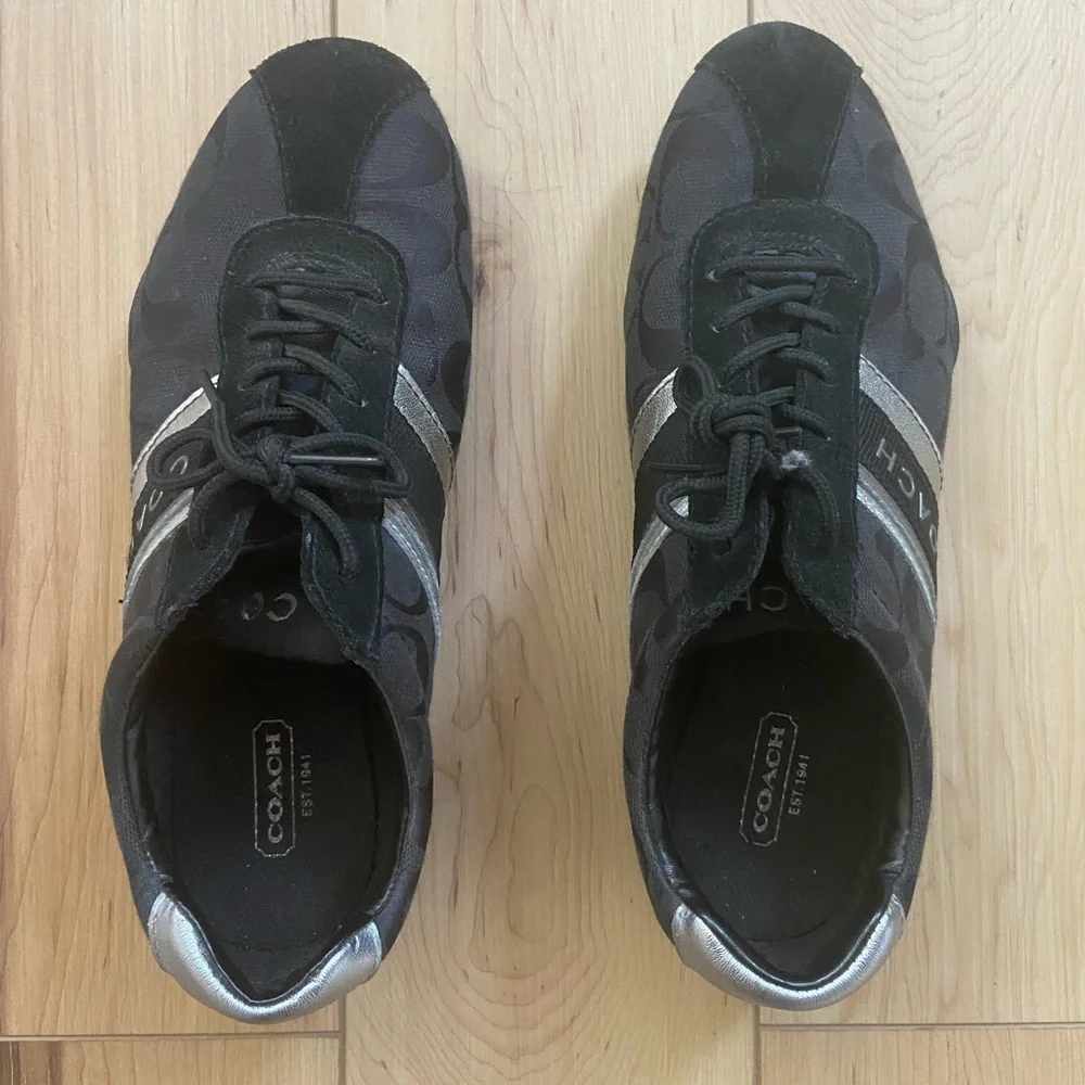 Coach Jayme Black/Silver Sneakers - Picture 1 of 6